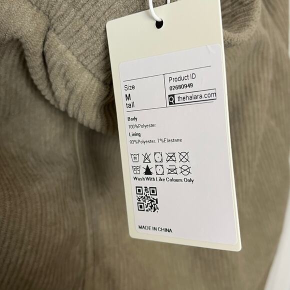 Halara High Waisted Side Pocket Straight Leg Mop Corduroy Pants Tan M - Picture 8 of 12